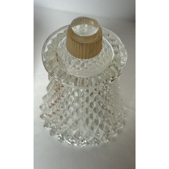 3 Home Interiors Amber & Clear Glass Votives Candle Holder Diamond Cut Grommet - Picture 7 of 16